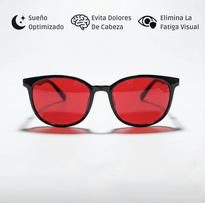 Rayless/Gafas de luz azul con cristales rojo medianoche