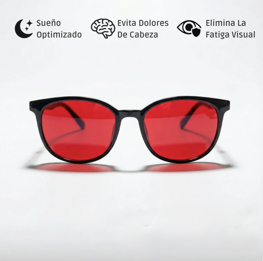 Rayless/Gafas de luz azul con cristales rojo medianoche