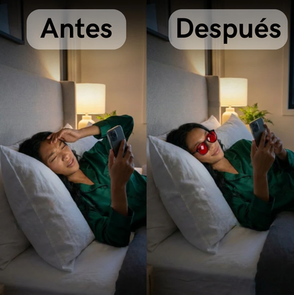 Rayless/Gafas de luz azul con cristales rojo medianoche